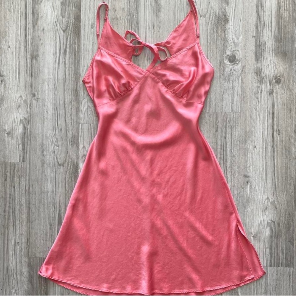 Vintage Y2K 100% Silk Slip Dress Backless Silk Dress Satin Slip Dress Tie Back S - Picture 2 of 12